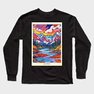 fauvism art of Alaska usa 3 Long Sleeve T-Shirt